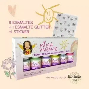 Kit De 6 Esmaltes Al Agua Para Nena Y 1 Stickers Las Varano EXCELENTE REGALO