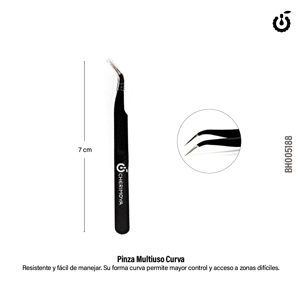 Pinza Bruselas Cherimoya Curva Decoración Uñas Pestañas Calidad 5188