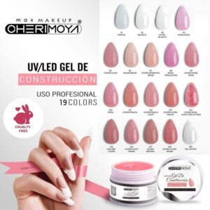 Geles Uv Led Construcion 30Gr Cherimoya Uñas Gelificadas Varios Colores