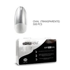 Tips Para Soft Gel Oval Prelimados Transparentes 500 pcs. Cherimoya