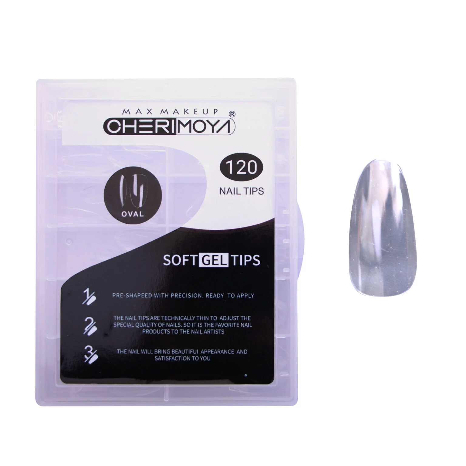 Tips Para Soft Gel Oval Cristal 120pcs Cherimoya