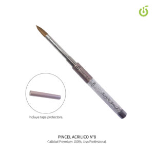 Pincel Profesional Para Acrílico N 8 Cherimoya Uñas Esculpidas (BH003067)
