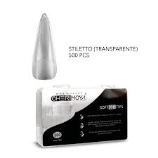 Tips Para Soft Gel Stiletto Prelimados Transparentes 500 pcs. Cherimoya
