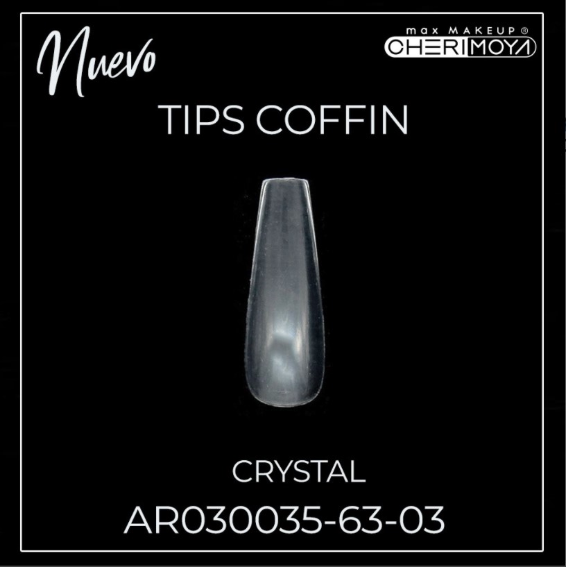 Tips Cherimoya Uñas Enteras Coffin Cristal 100 Press On