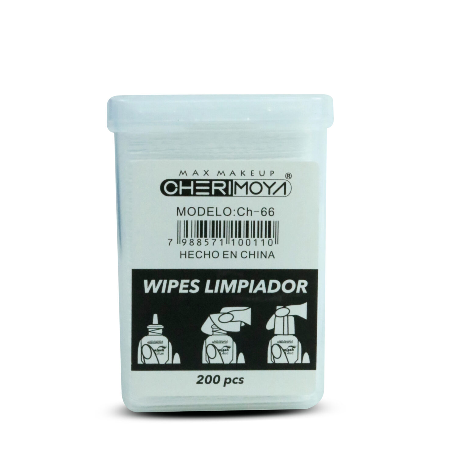 Wipes X 200 Removedor De Pegamento Para Pestañas Cherimoya
