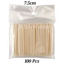 100 Palitos De Naranjo De 7.5 Cm Repujador Cuticulas Uñas Manicuria