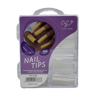 TIPS LARGO CUADRADO CITY GIRL CRISTAL 100PCS JPT-A766