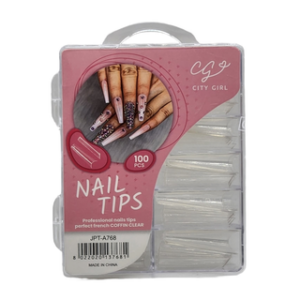 TIPS LARGO COFFIN CON SONRISA CITY GIRL CRISTAL 100PCS JPT-A768