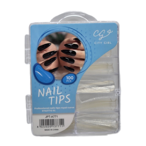 TIPS LARGO ALMENDRA CITY GIRL CRISTAL 100PCS JPT-A771
