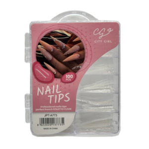 TIPS MEDIANO STILETTO CON SONRISA CITY GIRL CRISTAL 100PCS JPT-A773