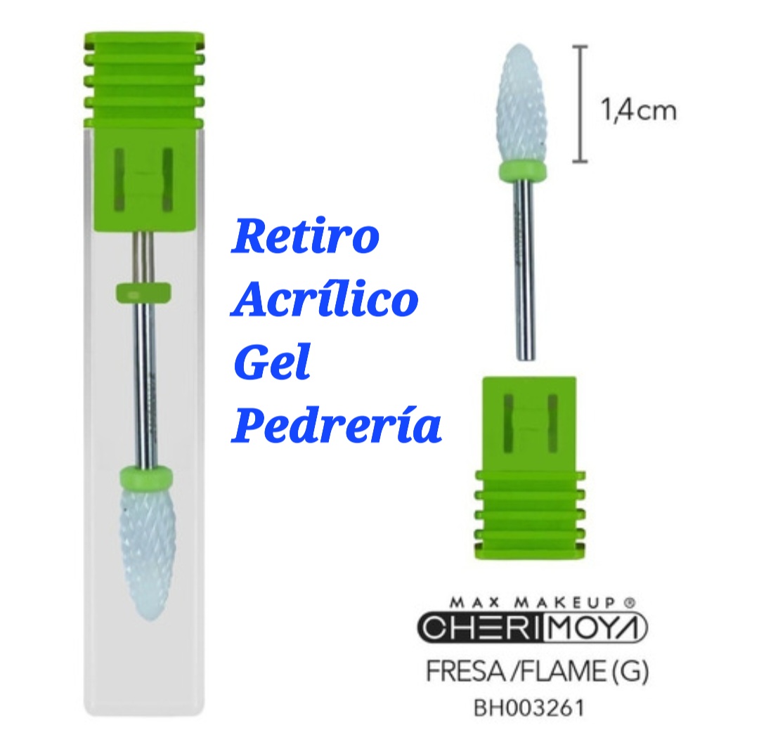 Fresas De Cerámica Manicura Cherimoya Para Uñas RETIRA GEL , ACRILICO y PEDRERIA flame gruesa BH003261