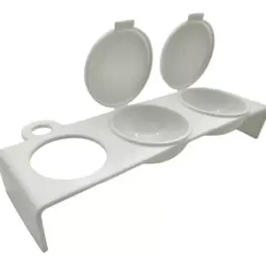 Vaso Dappen Doble Con Tapa Manicuria Uñas Esculpidas Blanco