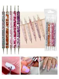 Dotting Glitter Kit De 5 Punzones Dobles Decoración De Uñas - Imagen 2