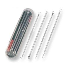 Kit De Sacacomedones 4 Herramientas Dual Puntos Negros, Acne en Estuche de Plastico