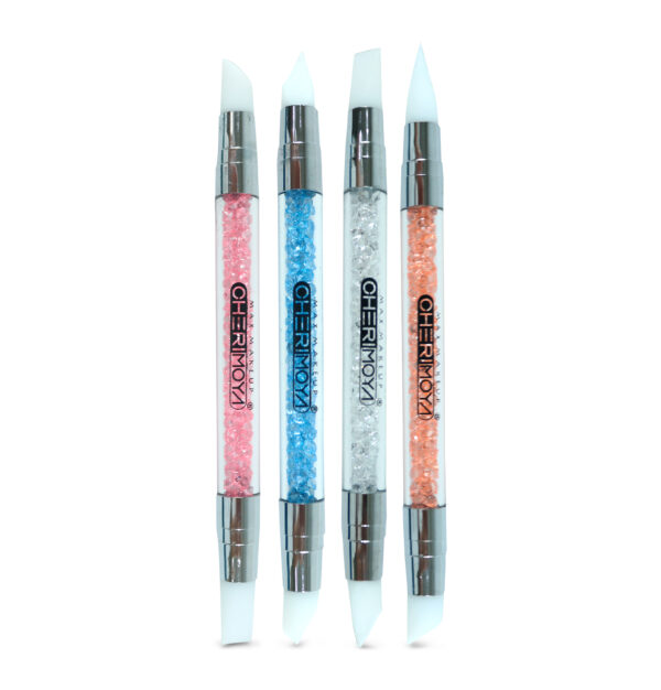 Pincel Silicona Doble Punta Con Strass x 4 Unidades Cherimoya - Imagen 3