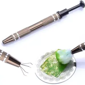 Pinza Agarra Algodón Retractil Manicuria Uñas Esculpidas