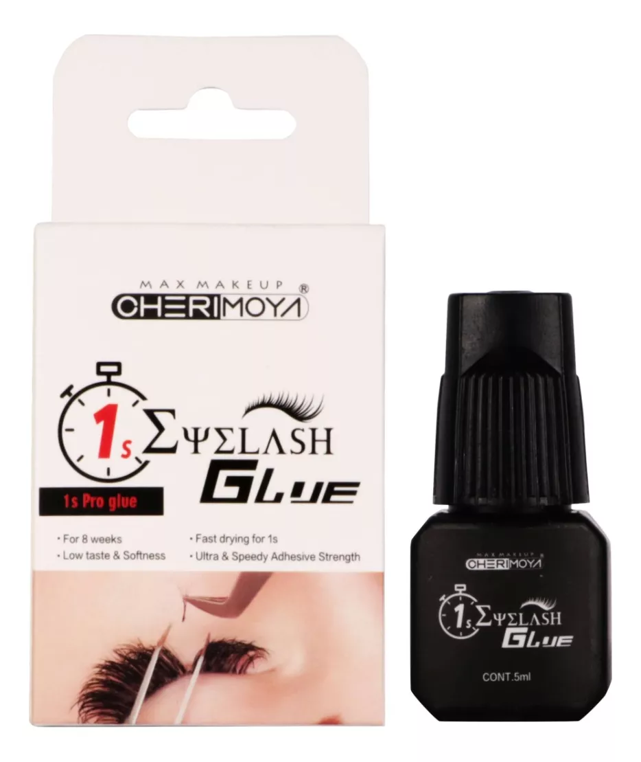Adhesivo Extensión De Pestaña 5ml Cherimoya Pro Glue Premium Color Negro 1 Segundo Pro