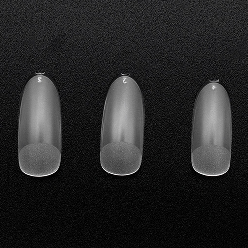Tips Uñas Postizas Gel Press On Transparente Matte Curvo Soft Gel Ovalados X 100 MELY - Imagen 3
